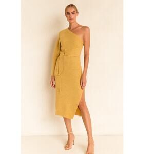 Nanushka Cedro Midi Dress Yellow XS